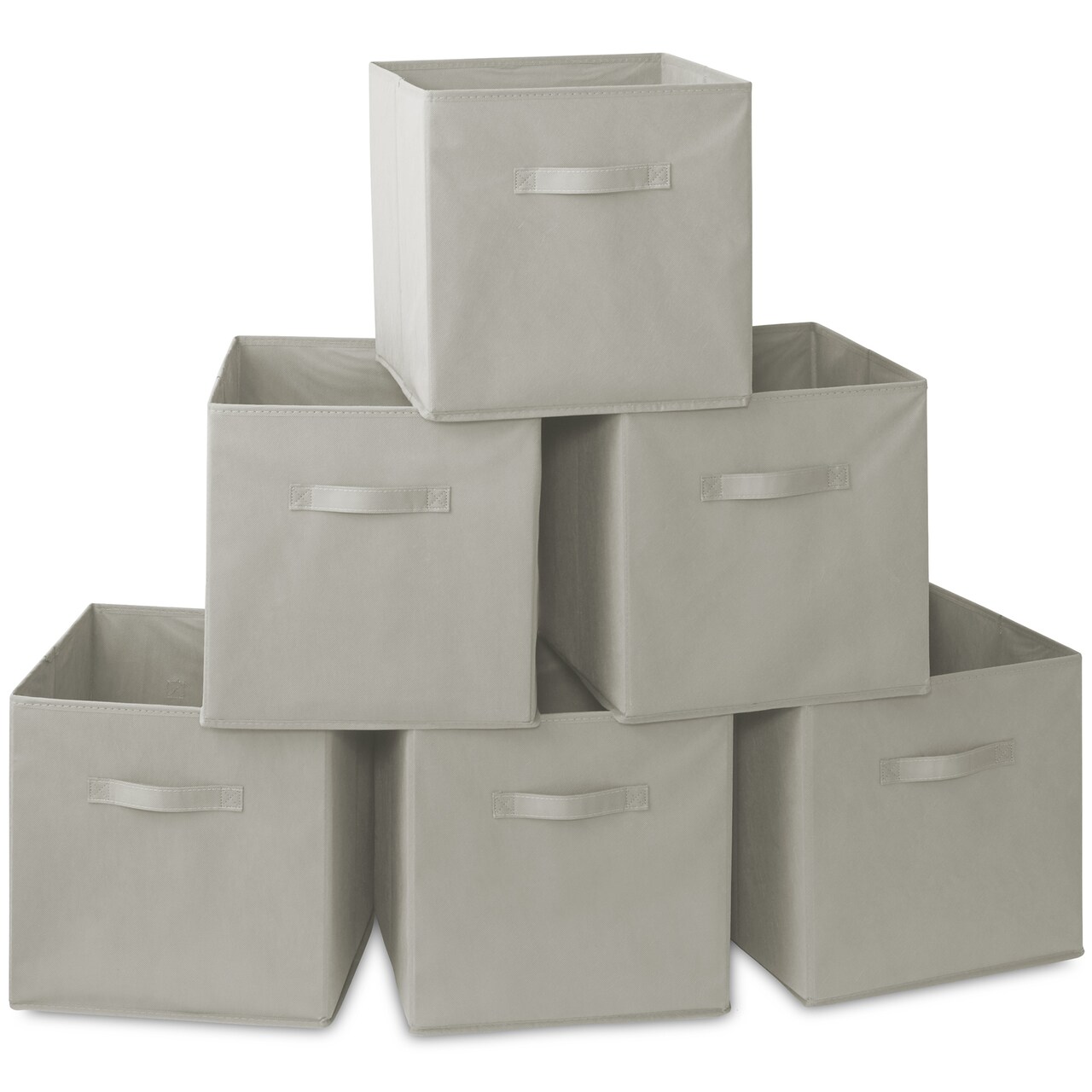 Casafield Set of 6 Collapsible Fabric Cube Storage Bins - Foldable Cloth Baskets for Shelves, Cubby Organizers & More